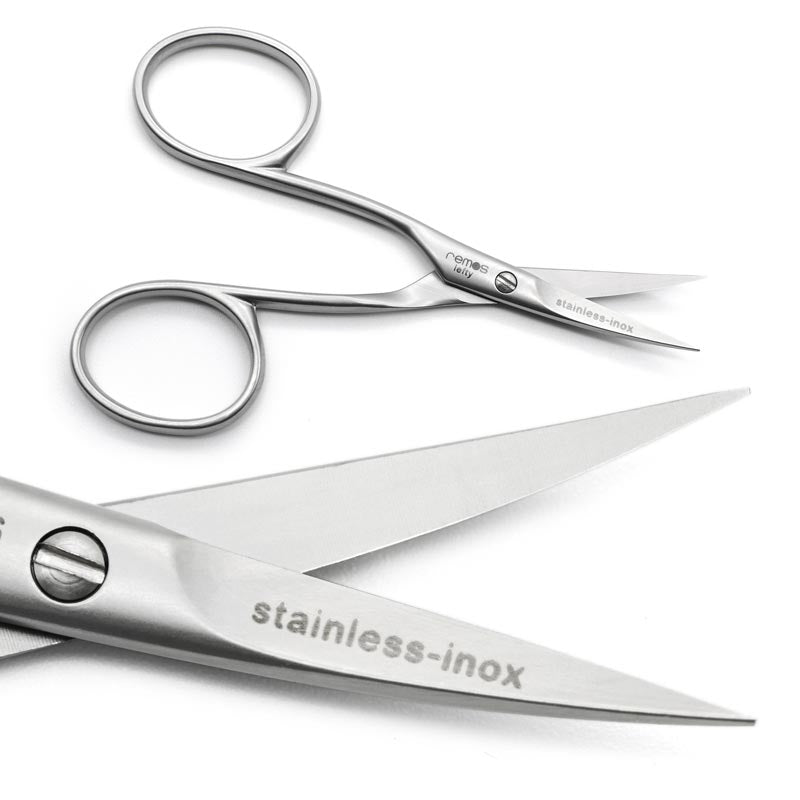 Nail & cuticle scissors for left-handers, stainless steel, 9.5 cm