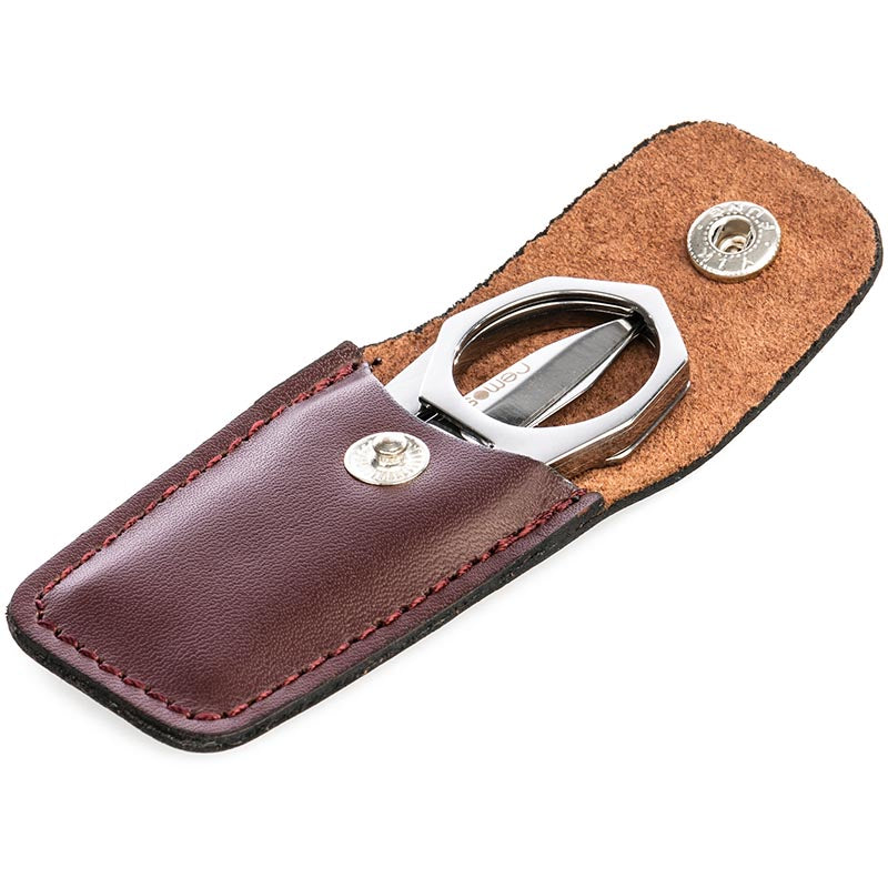 Klappschere aus Edelstahl mit Lederetui 10 cm