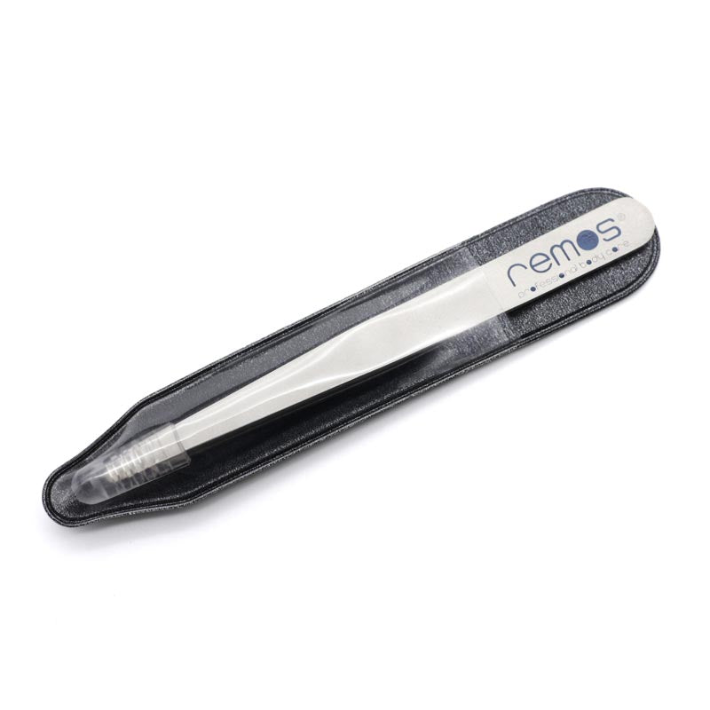 Augenbrauenpinzette runde Spitze rostfrei 9.5 cm
