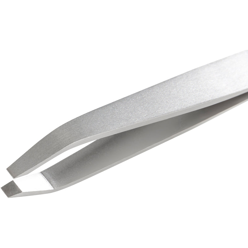 Augenbrauenpinzette abgewinkelte Spitzen rostfrei 9cm