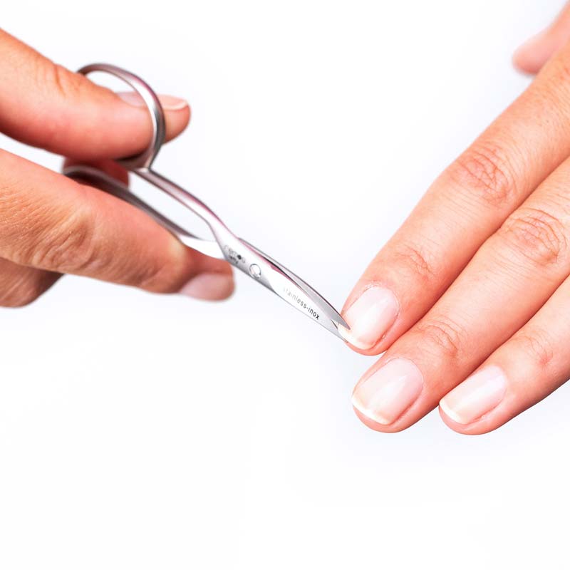 Nail & cuticle scissors for left-handers, stainless steel, 9.5 cm