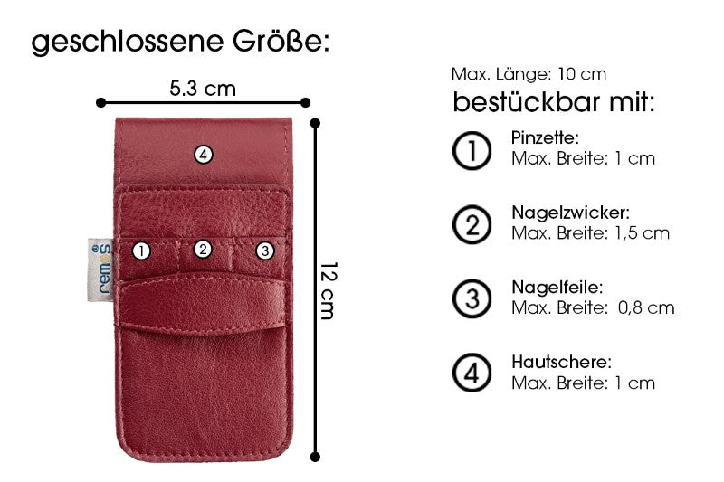 Etui "Muriel" echtes Leder leer oder bestückt