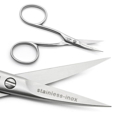Nail &amp; cuticle scissors for left-handers, stainless steel, 9.5 cm