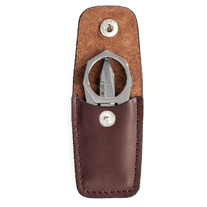 Klappschere aus Edelstahl mit Lederetui 10 cm