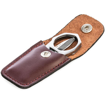 Klappschere aus Edelstahl mit Lederetui 10 cm