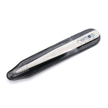 Augenbrauenpinzette runde Spitze rostfrei 9.5 cm