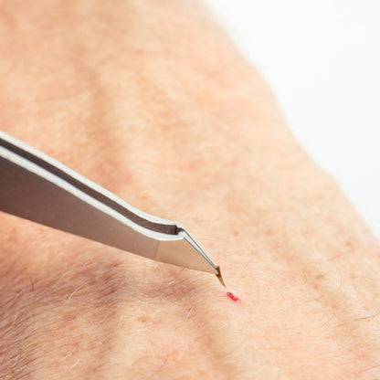 Kombipinzette schräg/spitz rostfrei 9 cm