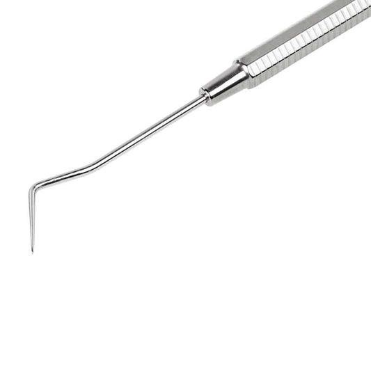 Sonde doppelseitig mit schräger und gebogener Spitze, 16,5 cm, Edelstahl rostfrei