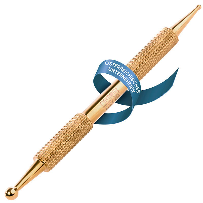 Akupressurstift 10 cm aus Edelstahl, Messing oder Gold