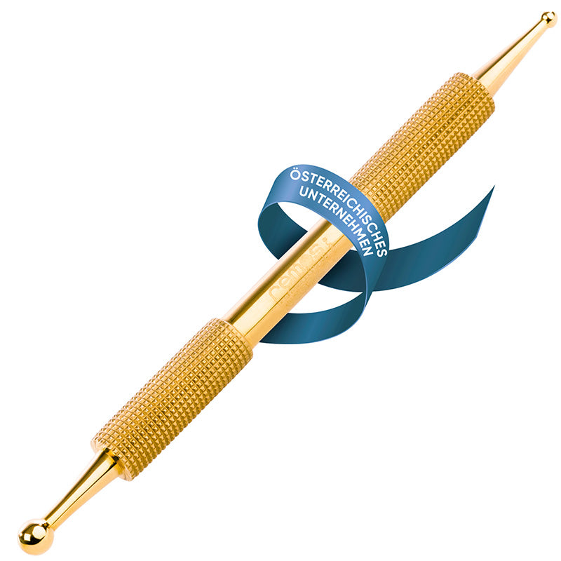 Akupressurstift 10 cm aus Edelstahl, Messing oder Gold