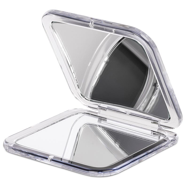 Taschenspiegel 7 o. 15-fach, silber, schwarz o. weiß