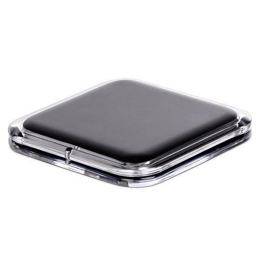 Taschenspiegel 7 o. 15-fach, silber, schwarz o. weiß