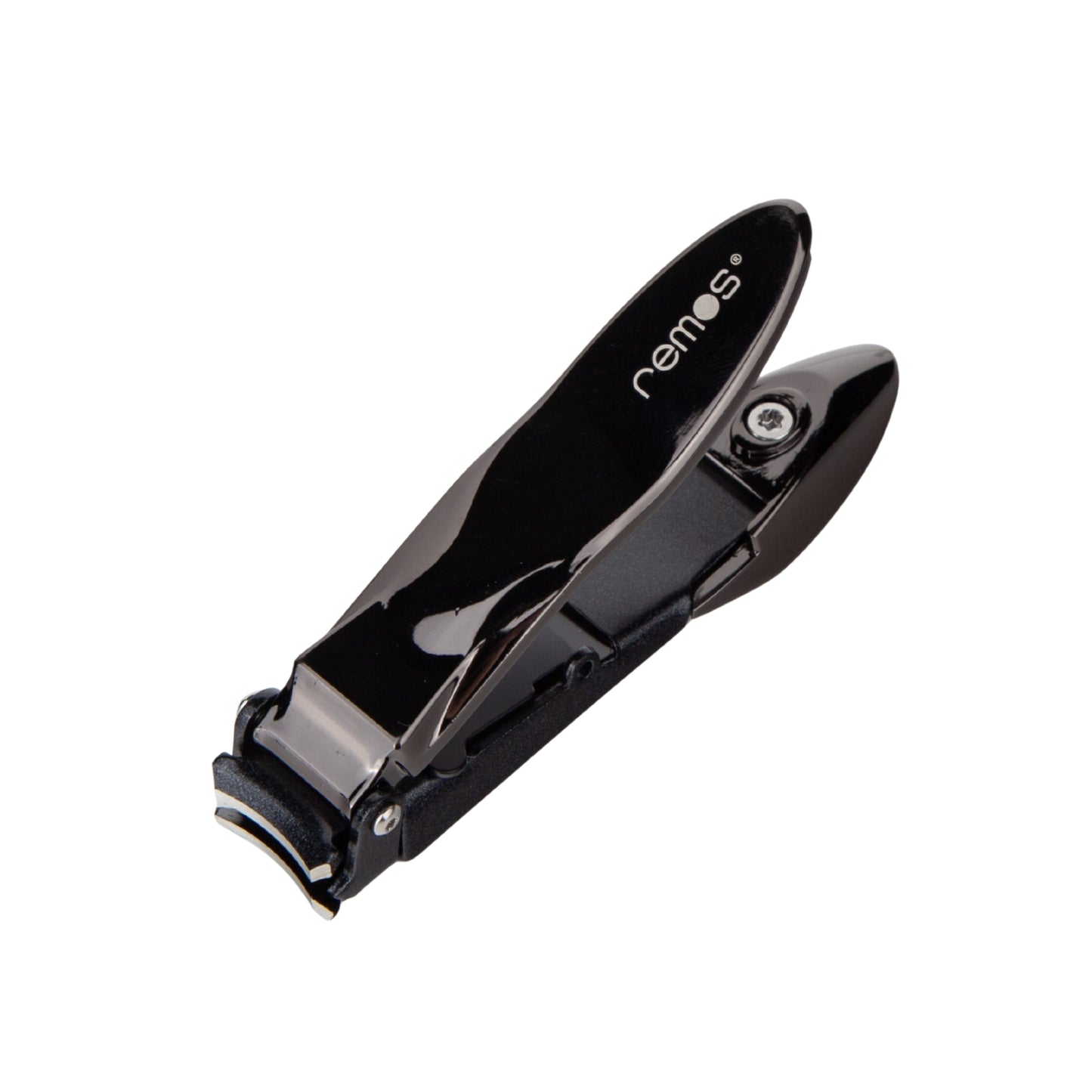 Nagelknipser aus rostfreiem Edelstahl mit Auffangbehälter in schwarz glanz