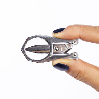Klappschere aus Edelstahl mit Lederetui 10 cm