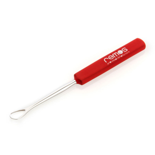 Ear Wax Remover made of stainless steel red handle