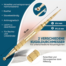 acupressure pen brass 13 cm ball Ø 2.5/6 mm