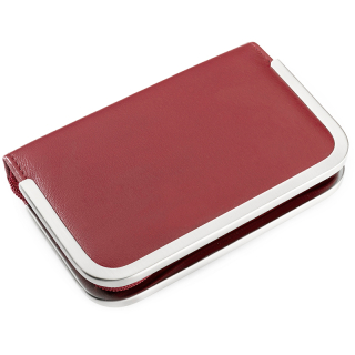 Empty Manicure Case Tara red leather. For equipping with nail scissors - files - tweezers etc.