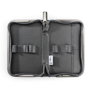 Empty Manicure Case Tara grey leather. For equipping with nail scissors - files - tweezers etc.