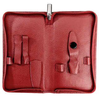 remos Etui "Pan" rot ein wunderbares Geschenk aus hochwertigem Leder 7-teilig bestückbar