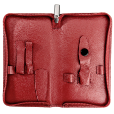 remos case Pan red a wonderful gift from high-quality leather 7-piece equipped