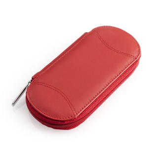 remos Maniküre Set "Tellus" rot aus echtem Leder gefertigt innen, sowie außen 14 x 7 cm 