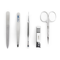 remos manicure set Tellus red equipped with 5 high-quality personal care instruments made of stainless steel