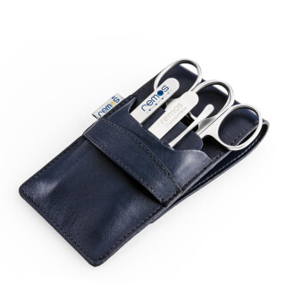 remos manicure set "Askan" made of genuine leather with practical closure flap 11 x 7 cm