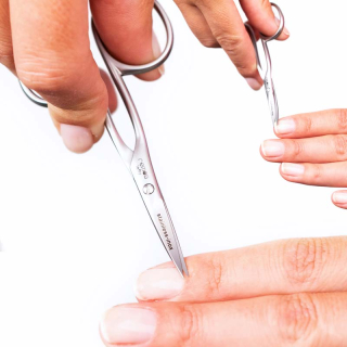 Remos - Ciseaux ongles et cuticules pour gauchers - acier inoxydable - longueur 9,5 cm
