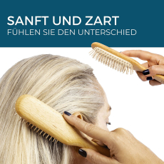 Haarb&uuml;rste schmal  mit Holzstiften aus Buchenholz f&uuml;r f&uuml;lliges Haar