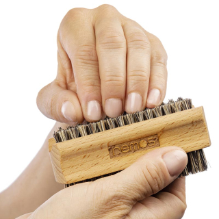 REMOS® Brosse à mains & ongles des deux côtés poils naturels gris en bois de hêtre
