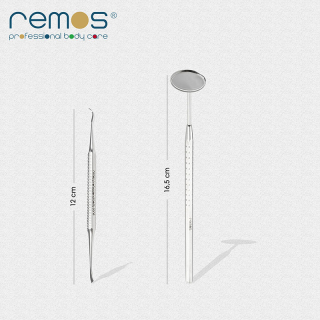 REMOS® Zahnreiniger & Dentalspiegel Set aus Edelstahl