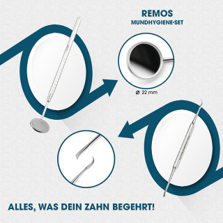 REMOS® Zahnreiniger & Dentalspiegel Set aus Edelstahl