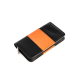Empty Manicure Case Pan  leather. For equipping with nail scissors - files - tweezers etc. orange-black