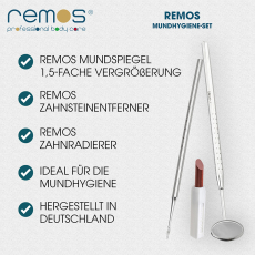 remos Zahnradierer mit Dentalspiegel zum Erkennen &...