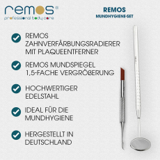 remos tooth eraser tartar remover with dental mirror to detect &amp; remove tartar and discolouration of tea, coffee, nicotine