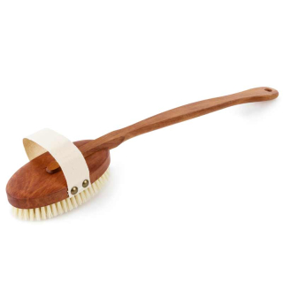 Bath Brush natural bristle with removable pear wood handle 45 cm