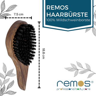 REMOS® Hair Brush walnut boar bristles