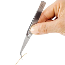 self-locking tweezers curved tip