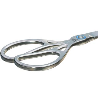 REMOS Beard scissors with micro-serration on the cutting edge to prevent the hair from slipping off