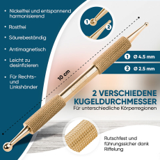 remos acupressure pen made of brass 10 cm small ball diameter 1.5 mm