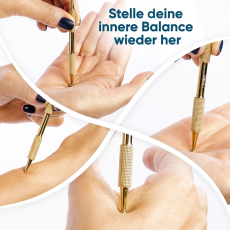 acupressure pen with gold-plated surface - stainless steel - 10 cm - ball &Oslash; 2.5/4.5 mm