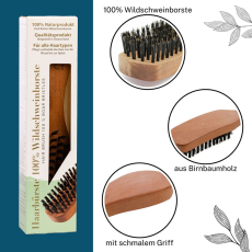 remos hair brush equipped with natural boar bristles,...