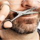 facial hair scissors - with serrated edge - stainless